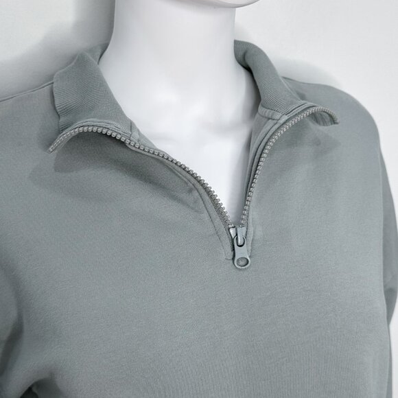 Barefoot Dreams MC Half Zip Long Sleeve Pullover Sweatshirt in Meadow Green Sz M - Picture 10 of 16